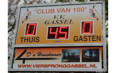 voetbalscorebord scorebord vv Gassel scoretec