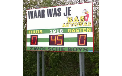 voetbalscorebord scorebord Zwolsche Boys Zwolle scoretec
