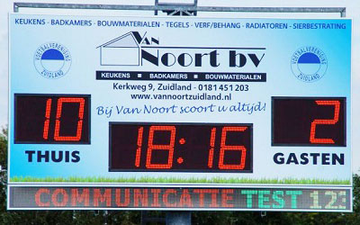 voetbalscorebord scorebord vv Zuidland scoretec