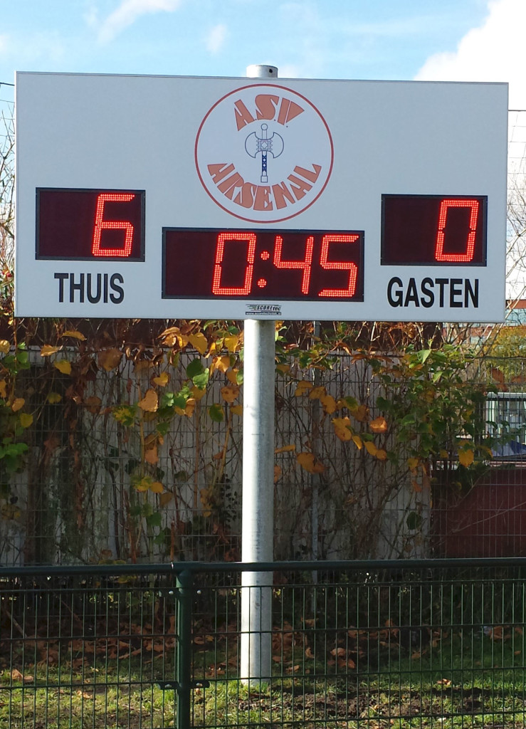 voetbal scorebord asv arsenal amsterdam scoretec